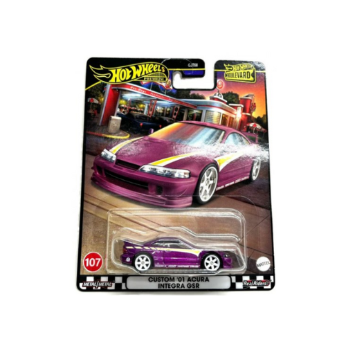 Miniatura Carro Honda Acura Integra GSR Custom - Boulevard - 6,5 cm - 1:64 - Hot Wheels Premium