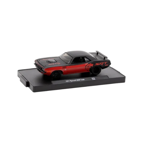 Miniatura Carro Plymouth HEMI Cuda (1971) - SRT - Auto Drivers - Preto/Vermelho - 1:64 - M2 Machines