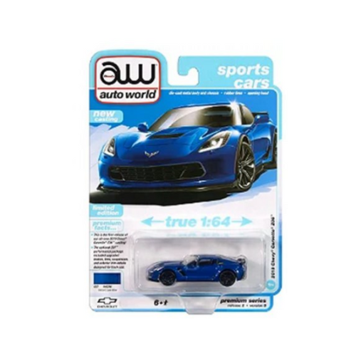 Miniatura Carro Chevrolet Corvette Z06 (2019) - Sports Cars - Azul - 1:64 - Auto World
