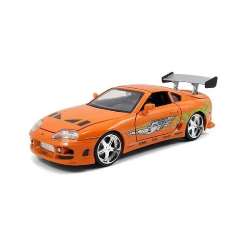 Miniatura Carro Toyota Supra - c/ Figura Brian - Velozes e Furiosos - Metals Die Cast - 1:24 - Jada Toys