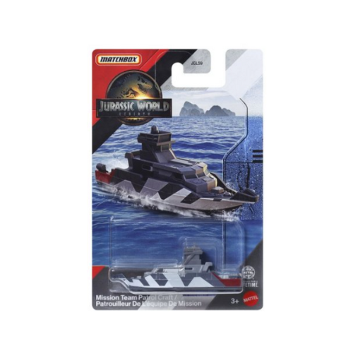 Miniatura Navio Mission Team Patrol Craft / Patrouilleur De L'équipe De Mission - Jurassic World Rebirth - 8,0 cm - 1:64 - Matchbox