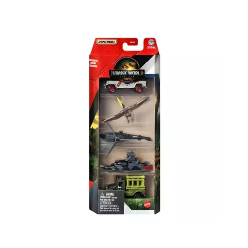 Pack com 5 Miniaturas Jurassic World – Matchbox – Escala 1:64